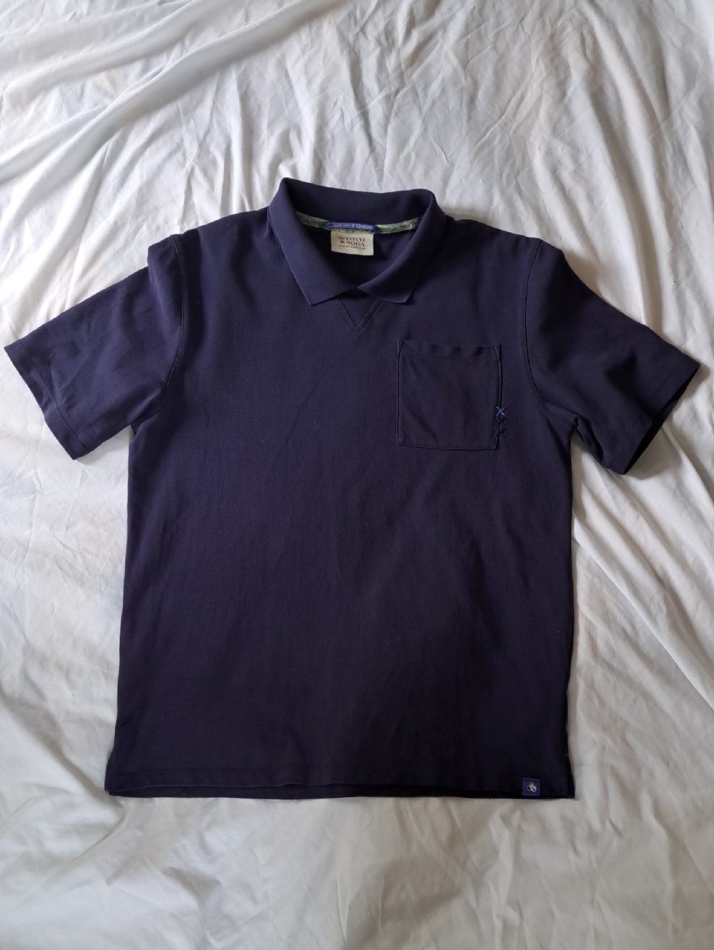 Scotch & Soda‎ Amsterdam Navy Short-Sleeve 100% Cotton Polo